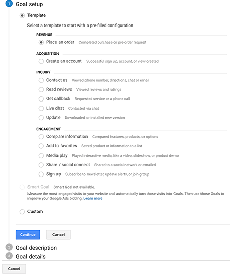 Google Analytics Goal Setup